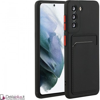 Guminis dėklas su kišenėle - juodas (Samsung A55 5G) Guminis dėklas su kišenėle - juodas (Samsung A55 5G)